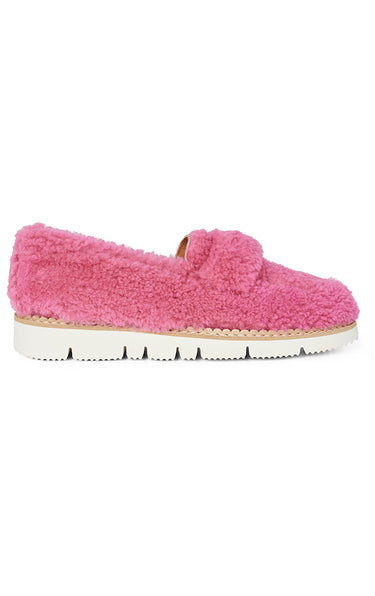 Fur loafer pink