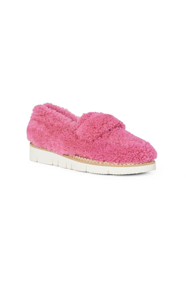 Fur loafer pink