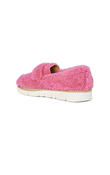 Fur loafer pink
