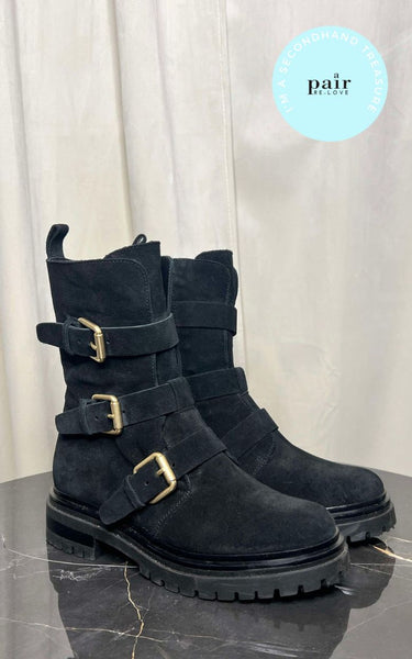 Biker boot gold