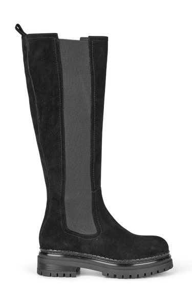 Long black suede